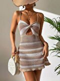 Rose's Boutiqe All About Women Kadın Sırtı Bağlamalı Pencere Detay Askılı Triko Elbise