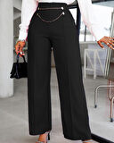 Rose's Boutiqe All About Women Kadın Beli Zincir Detaygeniş Paça Ithal Krep Pantolon