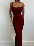 Rose's Boutiqe All About Women Kadın Kolsuz Askılı Bodycon Uzun Viskon Elbise