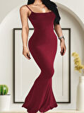 Rose's Boutiqe All About Women Kadın Kolsuz Askılı Bodycon Uzun Viskon Elbise
