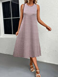 Rose's Boutiqe All About Women Kadın Bisiklet Yaka Desenli Sandy Midi Elbise