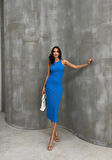 Rose's Boutiqe All About Women Kadın Ottoman Kumaş Yırtmaç Detaylı Midi Boy Elbise