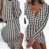Rose's Boutiqe All About Women Kadın Uzun Kollu Kruvaze Yaka Mikro Mini Boy Elbise