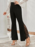 Rose's Boutiqe All About Women Kadın Dantel Eklemeli Ispanyol Paça Scuba Tayt Pantalon