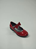 Kız çocuk ortopedik kırmızı rugan bantlı babet ayakkabı