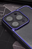 iPhone 12 Pro Max Uyumlu Mor Kenarlı Renkli Yarı Şeffaf Kapak Kılıf Kamera Lens Korumalı