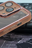 iPhone 14 Pro Uyumlu Pembe Kenarlı Renkli Yarı Şeffaf Kapak Kılıf Kamera Lens Korumalı