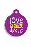 Love You Yuvarlak Kedi ve Köpek Künyesi Small 2,5 cm