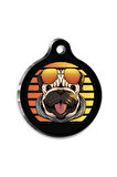 Retro 1 Pug Yuvarlak Köpek Künyesi Small 2,5 cm
