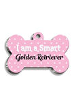 Golden Retriever Pembe Kemik Şekilli Köpek Künyesi XLarge: 3,3 x 5 cm.