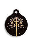 Christmas Serisi Black&yellow Tree Yuvarlak Kedi Ve Köpek Künyesi
