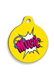 Music Yuvarlak Kedi ve Köpek Künyesi Large: 3,8 cm.