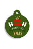 Christmas Serisi Merry Xmas Gift Yuvarlak Kedi ve Köpek Künyesi Small: 2,5 cm.