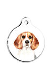 Suluboya Beagle Yuvarlak Köpek Künyesi