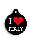 I Love Italy Yuvarlak Kedi ve Köpek Künyesi Medium 3 cm