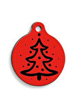Christmas Serisi Red Tree Yuvarlak Kedi ve Köpek Künyesi Large: 3,8 cm.