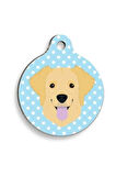 Puantiyeli Mavi Golden Retriever Yuvarlak Köpek Künyesi