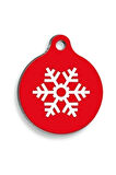 Christmas Serisi Snow Flake Yuvarlak Kedi ve Köpek Künyesi Medium: 3 cm.
