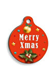 Christmas Serisi Merry Xmas Red Party Yuvarlak Kedi ve Köpek Künyesi