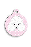 Pembe Puantiyeli Kaniş Yuvarlak Köpek Künyesi Large 3,8 cm