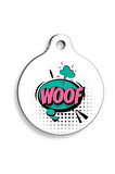 Woof Balonlu Yuvarlak Köpek Künyesi Small: 2,5 cm.