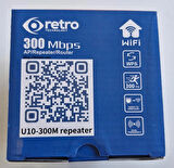 Retro RT-U10-300M 2.4GHZ 300Mbps Access Point Mod Repeater Mod Router Mod 3 Fonksiyonlu Menzil Genişletici