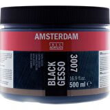 Amsterdam Siyah gesso 007 kavanoz 500 ml