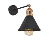 Rsylight Retro Metal Dekoratif Salon - Yatak Odası Duvar Masfallı Gold -Siyah Aplik 