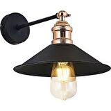 Rsylight Retro Metal Retro Salon - Yatak Odası Duvar Siyah Aplik 41 cm 