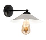 Rsylight Retro Metal Retro Salon - Yatak Odası Duvar Beyaz - Siyah Aplik 41 cm 