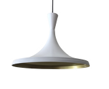 Retro Metal Sarkıt Avize Rustik Tekli Sarkıt Beyaz İçi Sarı 36 cm