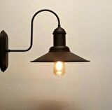 Rsylight Retro Rustik Metal Dekoratif Salon - Yatak Odası Duvar Siyah Aplik 