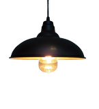 Retro Metal Sarkıt Avize Rustik Tekli Sarkıt Siyah İçi Sarı