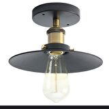 Metal Siyah Tavan Plofyoner Retro Dekoratif Rustik Avize