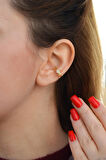 Sıra Yıldızlı Earcuff Sıkıştırma Kıkırdak Küpesi Yıldızlı