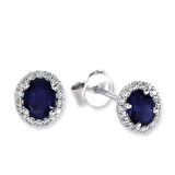 1.12 Ct Pırlantalı Safir Küpe RTK14