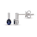 0.60 Ct Pırlantalı Safir Küpe RTK20