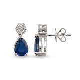 1.66 Ct Pırlantalı Safir Küpe RTK37