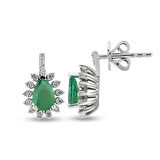 0.66 Ct Pırlantalı Zümrüt Küpe RTK45
