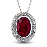1.03 Ct Pırlanta Yakut Kolye RTKL12