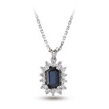 0.71 Ct Pırlanta Safir Kolye RTKL16