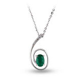 0.50 Ct Pırlanta Zümrüt Kolye RTKL17