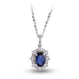 0.85 Ct Pırlanta Safir Kolye RTKL18