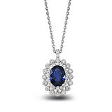 1.02 Ct Pırlanta Safir Kolye RTKL21