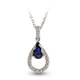 0.54 Ct Pırlanta Safir Kolye RTKL28