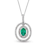 1.00 Ct Pırlanta Zümrüt Taşlı Kolye RTKL44
