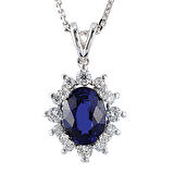 1.15 Ct Pırlanta Safir Kolye RTKL6