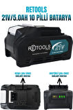 RETOOLS 21V/5.0AH 10 PİLLİ BATARYA Lİ-İON TEKNOLOJİ