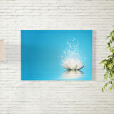 Mavi Arkaplanlı Lotus Çiçeği Poster 50X70 CM