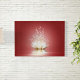 Kırmızı Arkaplanlı Lotus Çiçeği Poster 70X100 CM